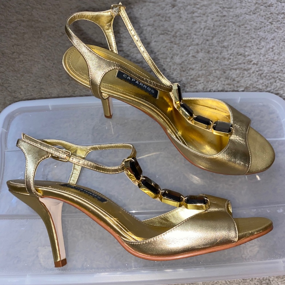 Caparros Gold Evening Sandals